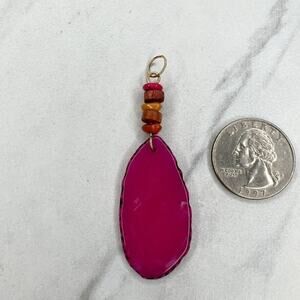 Chico's Pink and Orange Pendant Necklace